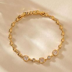 Браслеты-цепочки из латуни с прозрачными кубическими циркониями для женщин&nbsp;FS-WG70203-01