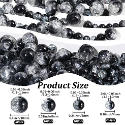 450 pièce de 4 styles de perles en verre craquelé peintes en aérosol&nbsp;CCG-PA0001-09C