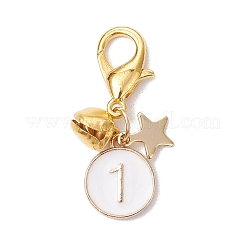 Плоская круглая подвеска с эмалевым сплавом № 0~9 HJEW-JM02357