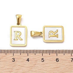 Pendentifs en forme de coquillage pavé en acier inoxydable 304 avec placage ionique (IP)&nbsp;STAS-G327-01G-R
