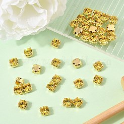 プレシオサ® マキシマ クリスタル 縫い付けカップ  チェコクリスタル  真鍮製爪付き台座付き  719 35 021 チャトン（丸）  ゴールドカラー  ライトトパーズ 10020個  ss16（3.8~4mm）&nbsp;X-PRC-SS16-10020-G