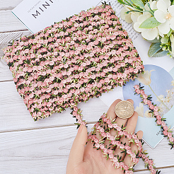15 ヤードの花ポリエステル刺繍レースリボン  洋服アクセサリーデコレーション  ピンク  3/4インチ（20mm）&nbsp;OCOR-WH0070-77C