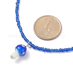 Женские ожерелья с подвесками в виде грибов ручной работы лэмпворк&nbsp;NJEW-JN03982