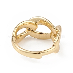 Регулируемое кольцо в форме латунных бордюрных цепей для женщин RJEW-L100-025G
