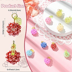 10 шт. 10-х цветные стеклянные бисерные фруктовые подвески&nbsp;PALLOY-YW00080