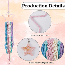 Настенные украшения из полиэстера ручной работы в технике макраме&nbsp;HJEW-WH20020-003B