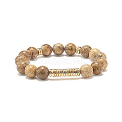 Ensemble de bracelets extensibles en perles de jaspe naturel et noix de coco et hématite synthétique&nbsp;BJEW-JB07498