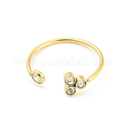 Настоящее открытое кольцо-манжета из нержавеющей стали 304 с покрытием из 14-каратного золота&nbsp;RJEW-C062-01B-G