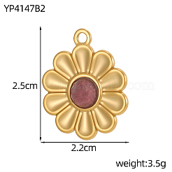 Подвески из нержавеющей стали 304 и натуральных драгоценных камней.&nbsp;STAS-OY012-27G