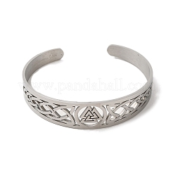 Некорневой полые браслеты-манжеты из нержавеющей стали 304&nbsp;BJEW-Z022-03P