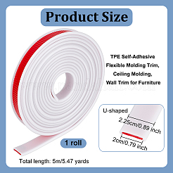 Самоклеящаяся гибкая молдинговая накладка из ТПЭ DIY-WH0578-82C-01