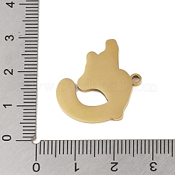 ステンレスペンダント201個  マウスチャーム  ゴールドカラー  22.5x23.5x1.5mm  穴：1mm&nbsp;STAS-C095-31G