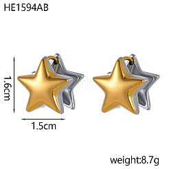 Pendientes de aro de acero inoxidable 304 de dos tonos&nbsp;STAS-OY016-81G