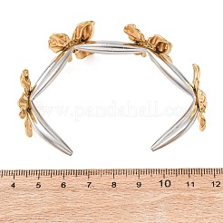 Двухцветные браслеты-манжеты из нержавеющей стали 304 для женщин&nbsp;BJEW-B165-02A