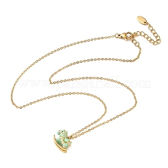 Collane con ciondolo a forma di cavallo a dondolo in acciaio inossidabile 304 smaltato per donna&nbsp;NJEW-T022-01A