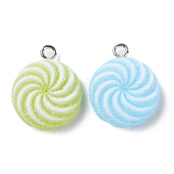 Плоские круглые подвески из полупрозрачной смолы X-RESI-A025-03