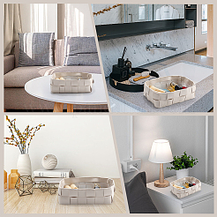 Прямоугольные корзины для хранения из искусственной кожи с узором «тартан»&nbsp;AJEW-WH20004-66A