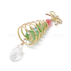 Pendentifs en verre avec fil de cuivre sur le thème de Noël&nbsp;PALLOY-JF02861-02