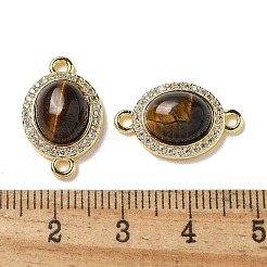 Шармы-соединители из латуни с микропаве из прозрачного кубического циркония&nbsp;KK-R210-23G