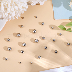 50個 5スタイル 304ステンレススチール製イヤーナット  丸いボールイヤーバック  ステンレス鋼色  3~8mm  穴：0.8~0.9mm  10個/スタイル&nbsp;STAS-BBC0005-46P