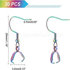 30 шт. крючки для сережек из нержавеющей стали 304 радужного цвета&nbsp;STAS-UN0034-26