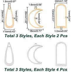 18 шт. 6 стиля подвески из нержавеющей стали 201&nbsp;STAS-CA0001-61