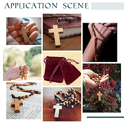 6 шт. деревянный крест подвесной декор HJEW-AR0001-13