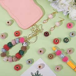 120 шт. Европейские бусины из ткани 12 цветов&nbsp;FIND-PA0001-26