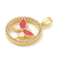 Латунные микропроволочные кубические циркониевые подвески из эмали&nbsp;KK-G517-04G-01