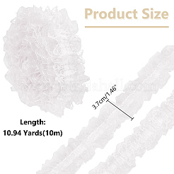 10 м двухслойная полиэстеровая эластичная кружевная отделка с цветочным узором OHAR-WR0001-02A