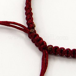 DIYブレスレット作り用編み込みナイロンコード  暗赤色  100~110x5x2mm  穴：2~4mm&nbsp;AJEW-M001-18A