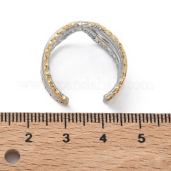 304ステンレススチール製多層カフオープンリング（女性用）  イオンプレーティング（ip）  ゴールデン·ステンレス鋼色  20mm  内径：19mm&nbsp;RJEW-A095-05PG