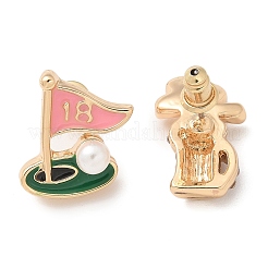 Латунные микро проложить серьги стержня кубического циркония&nbsp;EJEW-Z080-02G-01