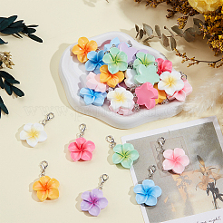 28 шт. подвеска в виде цветка из смолы 7 цветов&nbsp;HJEW-ME0001-09