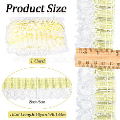 10 ярд двухслойных плиссированных кружевных лент из полиэстеровой органзы&nbsp;SRIB-GF0001-43A