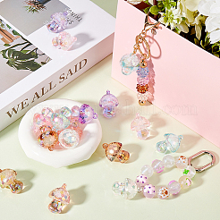 24 шт. 6-х цветные подвески из прозрачного акрила в виде пузырьков&nbsp;MUSH-SC0001-01