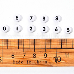 Белые непрозрачные акриловые бусины&nbsp;SACR-YW0001-16B