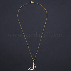 201 collane con pendenti a forma di delfino in acciaio inossidabile&nbsp;NJEW-S105-JN710-45-2