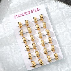 304ステンレススチール研磨効果フープピアス  イオンプレーティング（ip）  ゴールドカラー  13.5x6mm&nbsp;EJEW-M001-29A-G