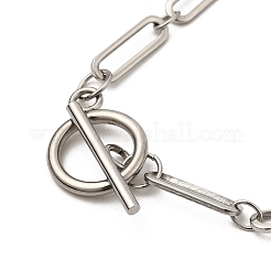 Не тускнеющая цепочка-скрепка из нержавеющей стали 304 с застежкой-тогл для мужчин и женщин&nbsp;NJEW-JN04139