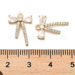 Pendenti in zirconi cubici trasparenti in micro pavè di ottone&nbsp;KK-C054-23G