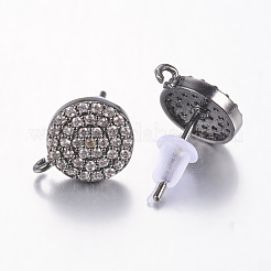 Латунные серьги-гвоздики из циркония ZIRC-E132-13A-B