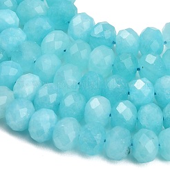 Rangs de perles de jade blanc naturel teintées et facettées&nbsp;GG-CBAE966-01B-M
