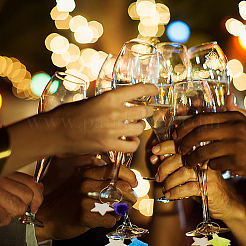 6 комплект подвесок для бокалов из латуни AJEW-HY0001-48