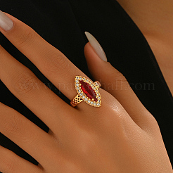 Латунное микропаве кубический цирконий регулируемое кольцо на палец для женщин&nbsp;TC6550-1