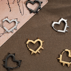 6 шт. 3-х цветные серьги-кольца из нержавеющей стали EJEW-BBC0001-88