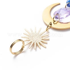 Подвесные украшения из гальванического восьмиугольника из бисера HJEW-JM00775-02