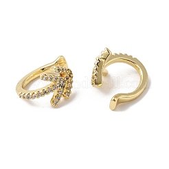 Серьги-каффы со стрелками из прозрачного кубического циркония EJEW-R150-15G