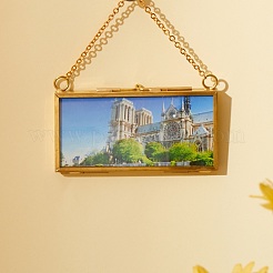 Латунная стеклянная подвесная фоторамка HJEW-SZ0001-01G