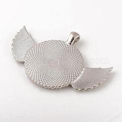 Сплав кулон кабошон сеттинги&nbsp;ALRI-WH0005-11P